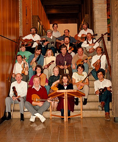 Percival Pickers -  1989 - sitting on steps of Percival Hall